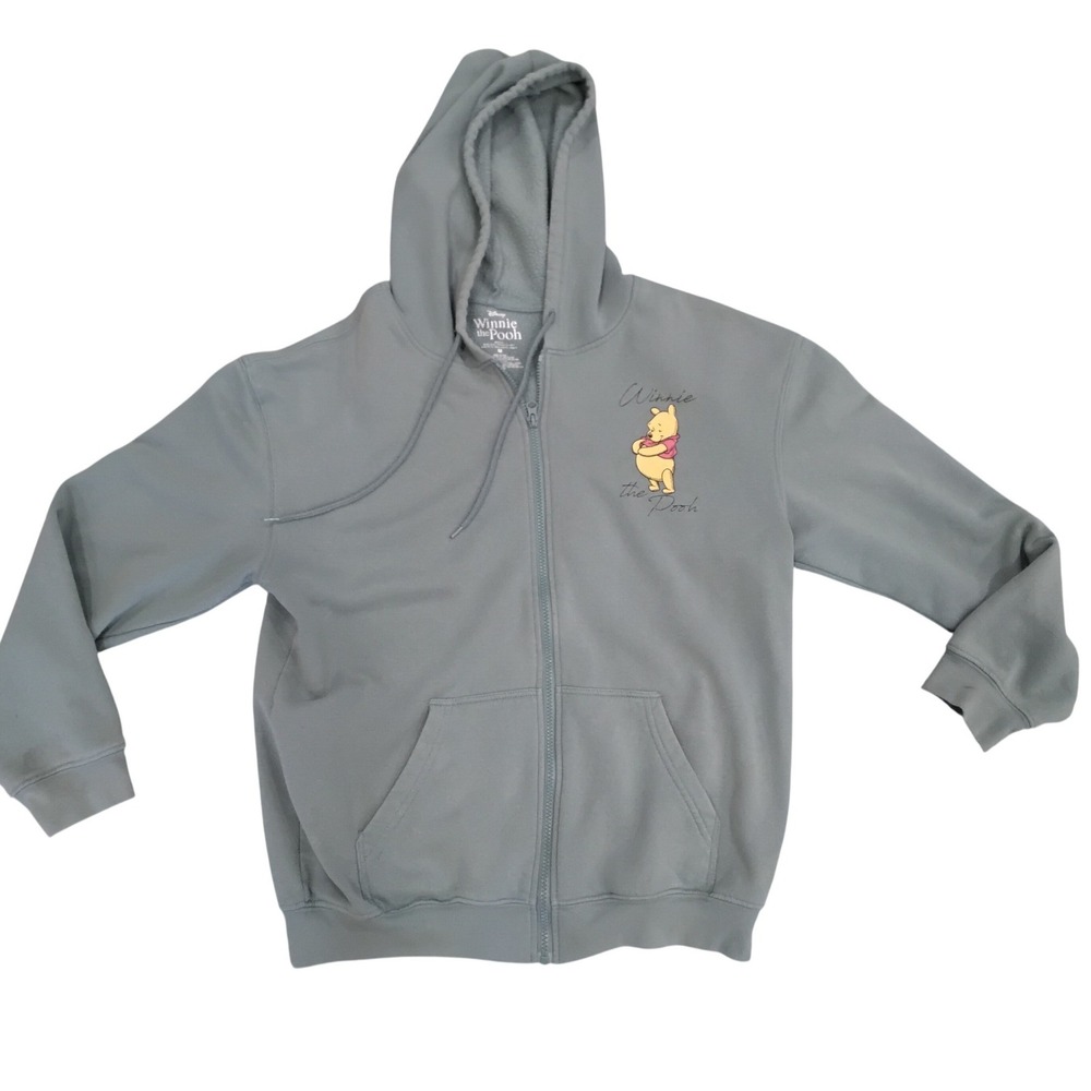 Disney Winnie the Pooh Friends Sage Green Zip Up Hoodie Sweatshirt Medium